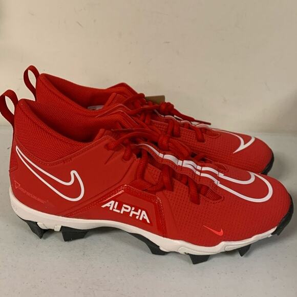 Nike Alpha Menace 3 Men's Size 11 Shark Red-White Football Cleats - Picture 4 of 8